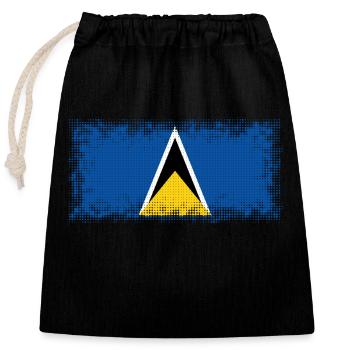 St Lucia - Closable cotton gift bag (25x30cm) - black - Front