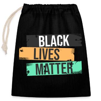 Black Lives Matter - Sac cadeau en coton avec cordon (25 x 30 cm) - noir - Devant