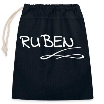 Ruben - Verschließbarer Geschenkbeutel aus Baumwolle (25x30cm) - Navy - Vorne