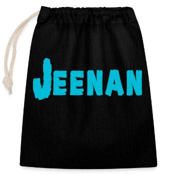 Jeenan - Closable cotton gift bag (25x30cm) - black - Front