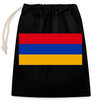 Armenien - Verschließbarer Geschenkbeutel aus Baumwolle (25x30cm) - Schwarz - Vorne