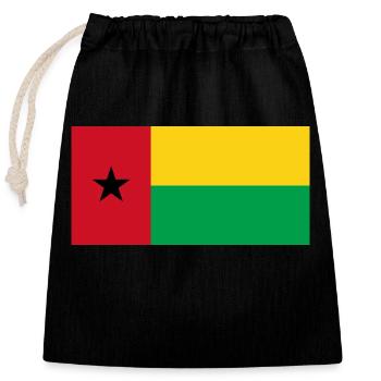 Guinea-Bissau - Closable cotton gift bag (25x30cm) - black - Front