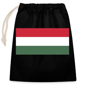 Hungary - Closable cotton gift bag (25x30cm) - black - Front
