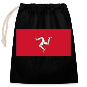 Isle of Man - Closable cotton gift bag (25x30cm) - black - Front