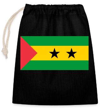 São Tomé-et-Príncipe - Sac cadeau en coton avec cordon (25 x 30 cm) - noir - Devant
