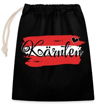 Flag Austria Carinthia - Closable cotton gift bag (25x30cm) - black - Front
