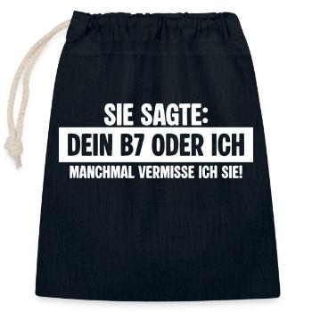 B7 Exfreundin - Verschließbarer Geschenkbeutel aus Baumwolle (25x30cm) - Navy - Vorne