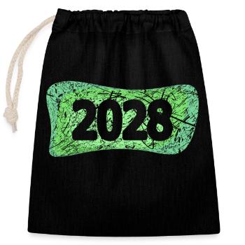 2028 - Closable cotton gift bag (25x30cm) - black - Front