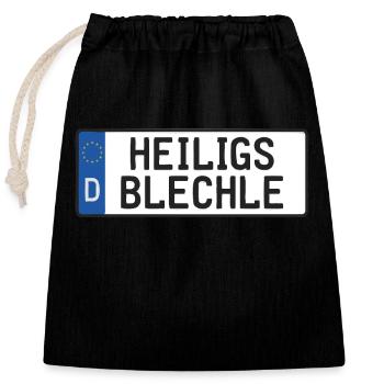 Heiligs Blechle | Typically Swabian - Closable cotton gift bag (25x30cm) - black - Front