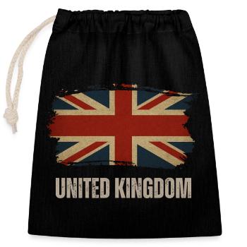 Flag of the United Kingdom, British heritage - Closable cotton gift bag (25x30cm) - black - Front