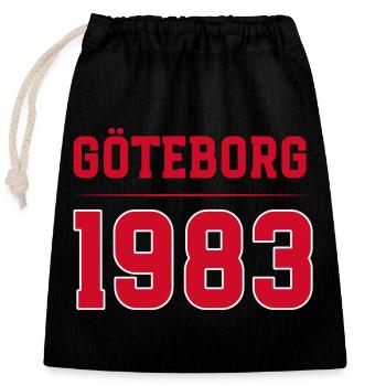 Göteborg 1983 Retro Typography - Closable cotton gift bag (25x30cm) - black - Front