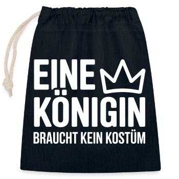 Queen doesn't need a costume disguise carnival - Closable cotton gift bag (25x30cm) - navy - Front