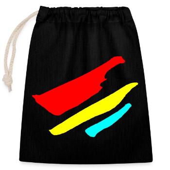 Bandes - Motif de drapeau VECTOR - Sac cadeau en coton avec cordon (25 x 30 cm) - noir - Devant