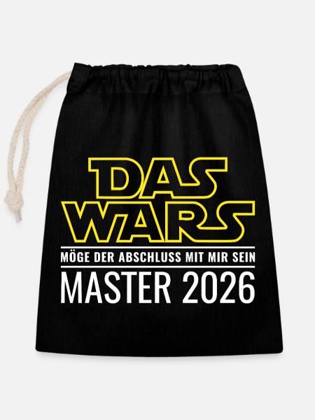 Master 2026 Das wars - Verschließbarer Geschenkbeutel aus Baumwolle (25x30cm) - Schwarz