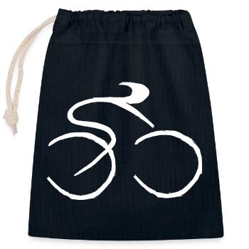 Cycling - Closable cotton gift bag (25x30cm) - navy - Front