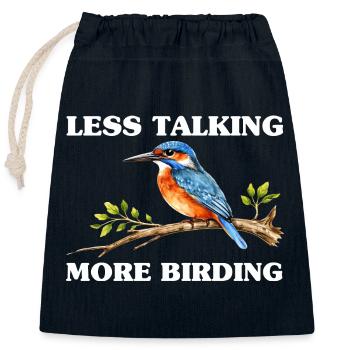 Bird Watching Birding Bird Watcher Bird Nerd - Closable cotton gift bag (25x30cm) - navy - Front