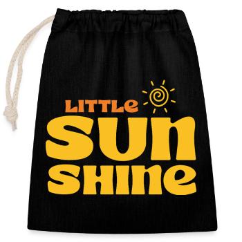 LITTLE SUNSHINE - Closable cotton gift bag (25x30cm) - black - Front