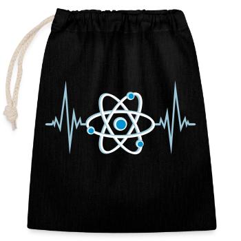 Impulsion de l'atome Heartbeat - Sac cadeau en coton avec cordon (25 x 30 cm) - noir - Devant