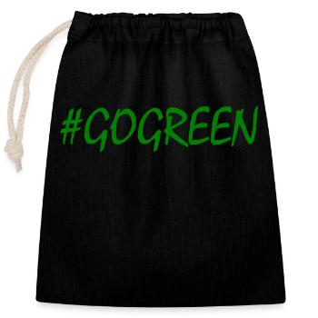 Go green - Verschließbarer Geschenkbeutel aus Baumwolle (25x30cm) - Schwarz - Vorne