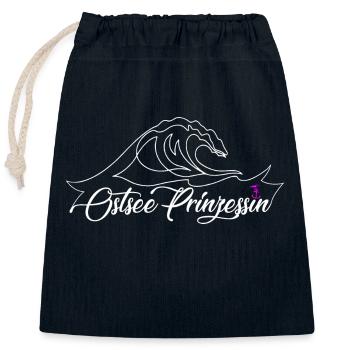 Baltic Sea Princess - Love of the Baltic Sea - Closable cotton gift bag (25x30cm) - navy - Front