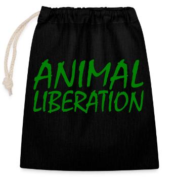 Animal liberation - Sac cadeau en coton avec cordon (25 x 30 cm) - noir - Devant