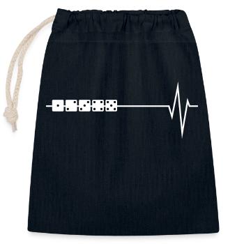 Kniffel heartbeat pulse - Closable cotton gift bag (25x30cm) - navy - Front