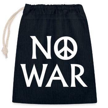 No War - Closable cotton gift bag (25x30cm) - navy - Front