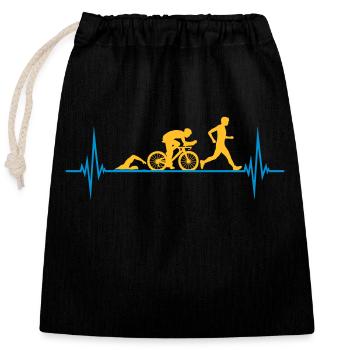 Puls Sport Triathlon - Sac cadeau en coton avec cordon (25 x 30 cm) - noir - Devant