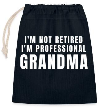 Grand-mère professionnelle - Sac cadeau en coton avec cordon (25 x 30 cm) - bleu marine - Devant