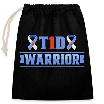 Diabetes Awareness Blue Diabetes Band Diabetes - Closable cotton gift bag (25x30cm) - black - Front