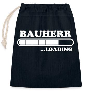 Bauherr Spruch Hausbau Richtfest Bauherr Geschenk - Verschließbarer Geschenkbeutel aus Baumwolle (25x30cm) - Navy - Vorne