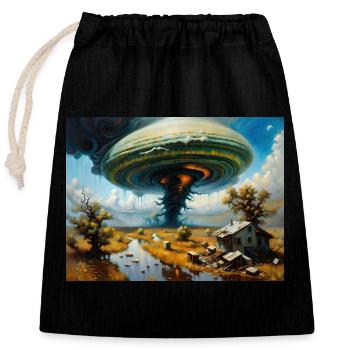 Nature's Fury #1 - Closable cotton gift bag (25x30cm) - black - Front