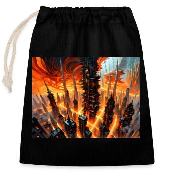 Nature's Fury #2 - Closable cotton gift bag (25x30cm) - black - Front