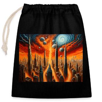 Nature's Fury #9 - Closable cotton gift bag (25x30cm) - black - Front
