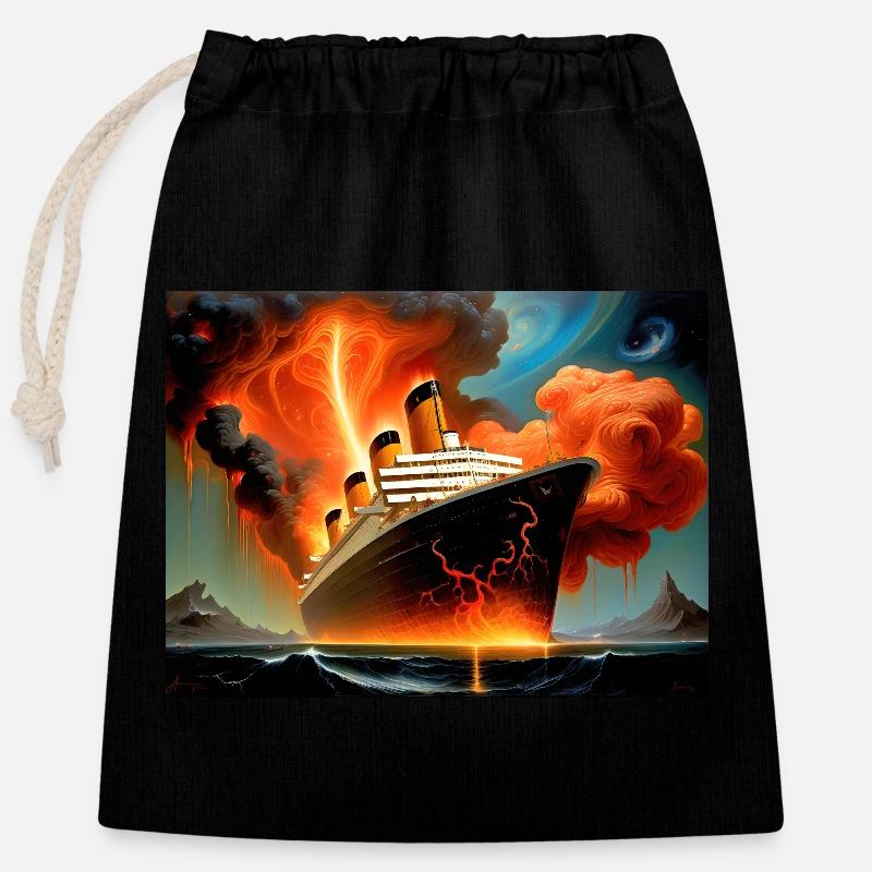 Nature's Fury #11 - Closable cotton gift bag (25x30cm) - black