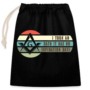 Freimaurer Winkel & Zirkel FREEMASON Prince Hall - Verschließbarer Geschenkbeutel aus Baumwolle (25x30cm) - Schwarz - Vorne