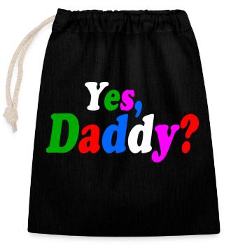 Yes daddy - Closable cotton gift bag (25x30cm) - black - Front