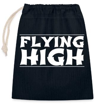 bday graceful flight statement funny sayings pilot - Closable cotton gift bag (25x30cm) - navy - Front