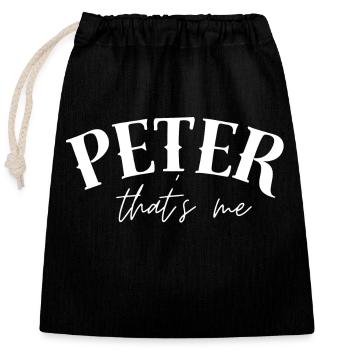 Peter is my name - Closable cotton gift bag (25x30cm) - black - Front