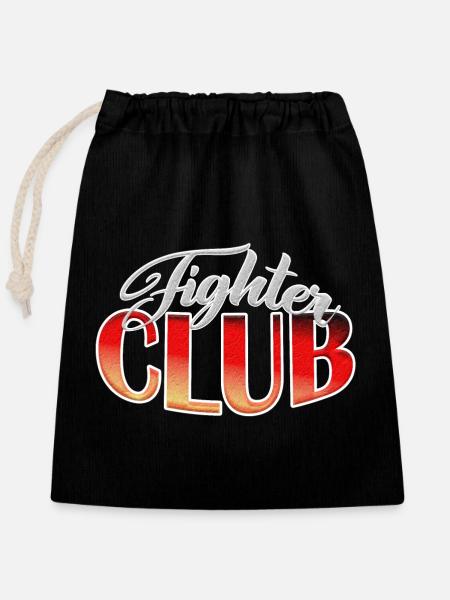 Fighter Club Shirt - Verschließbarer Geschenkbeutel aus Baumwolle (25x30cm) - Schwarz