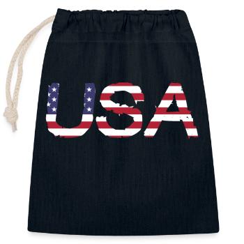 Les États-Unis aux couleurs du drapeau américain drapeau - Sac cadeau en coton avec cordon (25 x 30 cm) - bleu marine - Devant