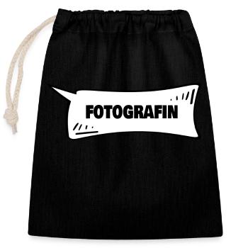 Speech Bubble Photographer - Closable cotton gift bag (25x30cm) - black - Front