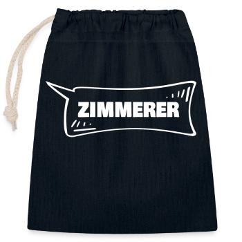 Speech bubble carpenter - Closable cotton gift bag (25x30cm) - navy - Front