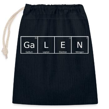 Galen Name First Name Chemistry Periodic Table Elements - Closable cotton gift bag (25x30cm) - navy - Front