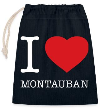 I LOVE MONTAUBAN - Verschließbarer Geschenkbeutel aus Baumwolle (25x30cm) - Navy - Vorne