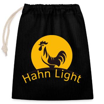 Hahn Light - Verschließbarer Geschenkbeutel aus Baumwolle (25x30cm) - Schwarz - Vorne