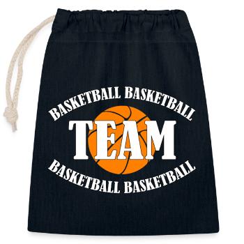 Basketball Team - Closable cotton gift bag (25x30cm) - navy - Front