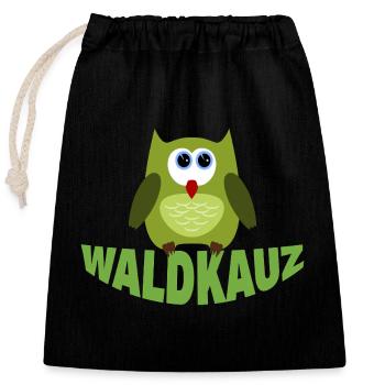 Tawny owl - Closable cotton gift bag (25x30cm) - black - Front