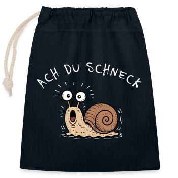 Ach Du Schneck! Lustiges Wortspiel Schnecke - Verschließbarer Geschenkbeutel aus Baumwolle (25x30cm) - Navy - Vorne