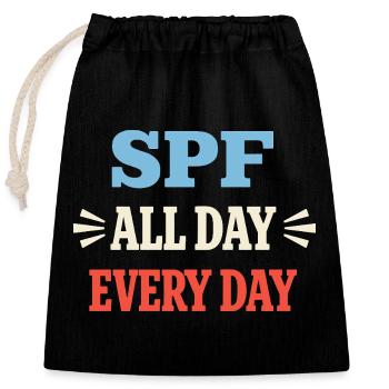 Spf Culture Identity Skin Care Humor - Closable cotton gift bag (25x30cm) - black - Front